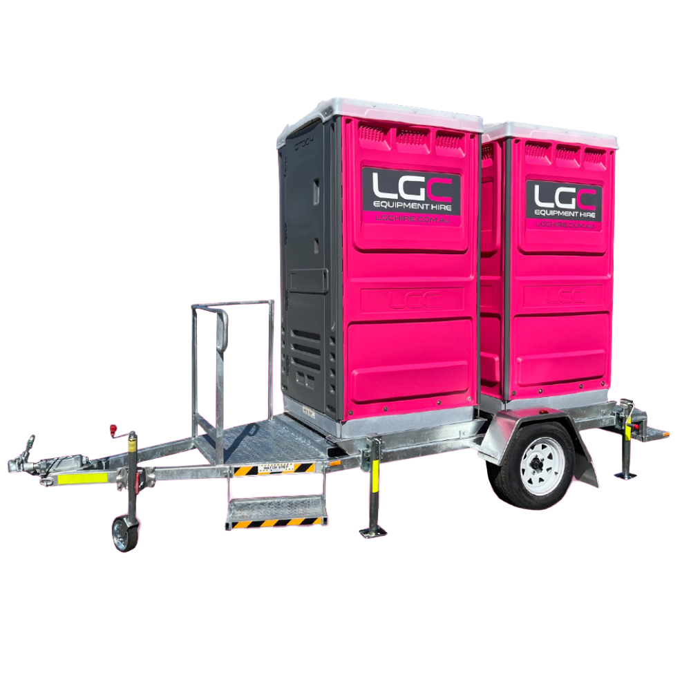 Double Trailer Portable Toilet - LGC Equipment Hire